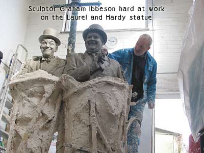 Making the Laurel and Hardy sculpture