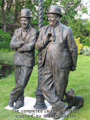 Laurel and Hardy sculpture