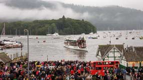 Olympic torch arrives at Bowness on Windermere